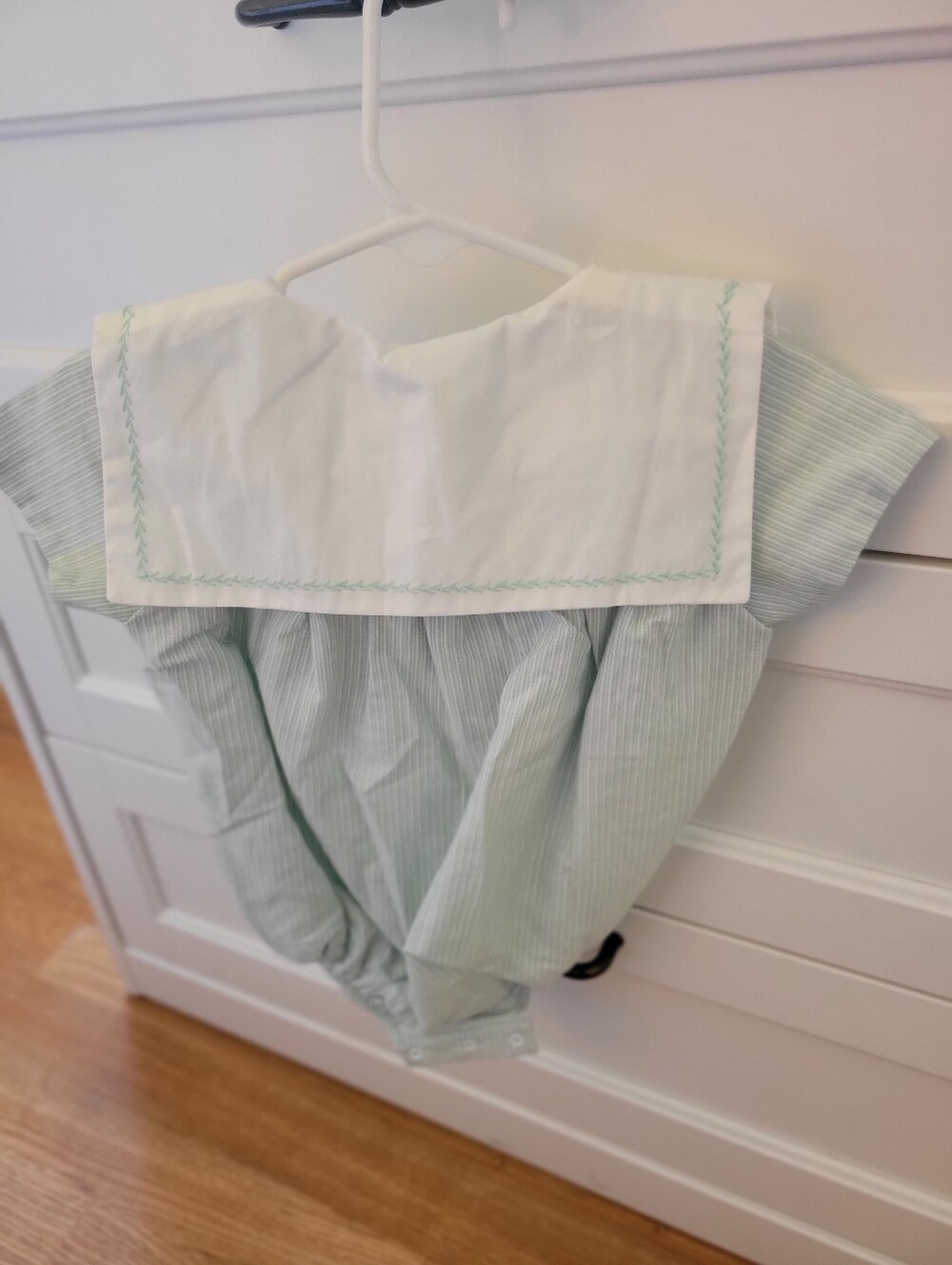 Pepa Kids Green Striped Sailor Collar One-Piece - Picture 2 of 3